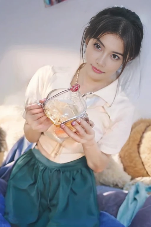 16 hears cute girl with feed milk to cute baby with stylish colour full modern dress with romantic hot mood pic