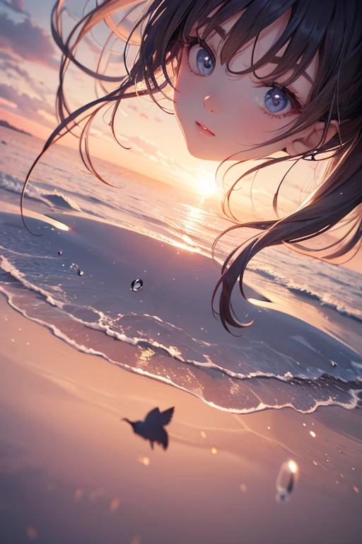 high quality,8k ultra high definition,美丽的Doubleexposure,Combining the silhouette of the goddess with the sunset coast, sunset coast should be used as the bottom background,Details are integrated into the silhouette of the goddess,Clear lines,The background is a monochromatic ,Focus sharp,Doubleexposure,Created by yukisakura,Gorgeous full color