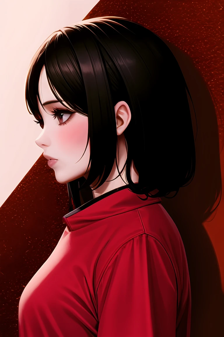 1girl, alone,red theme,watch the audience,Portrait,From the side Side,bad-girl,((ripening))