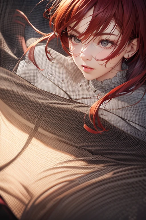 1. woman, In the mouth, armour, Red hair , Fighting posture, Photorealistic, Hyperrealistic, Super Detail, ogue style, hip is cocked, dignified, low chest, Delicate Skin, Matte skin, soft lighting, subsurface tering , realistic, Heavy shadows, Masterpiece , Best Quality, ultra realistic, 8 thousand, the golden ratio, intricate , High detail , cinematic photogtaphy , soft focus, blurry background