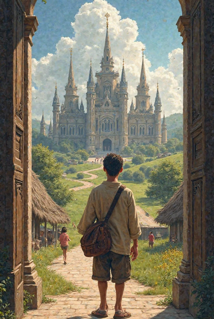 A  grown up village boy welcomed to an higher institution 