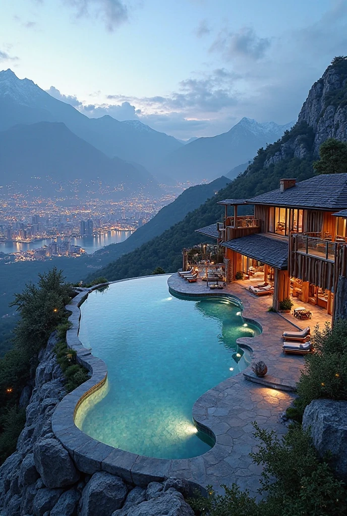 Train like accommodation with infinity pool build in the mountains with ...