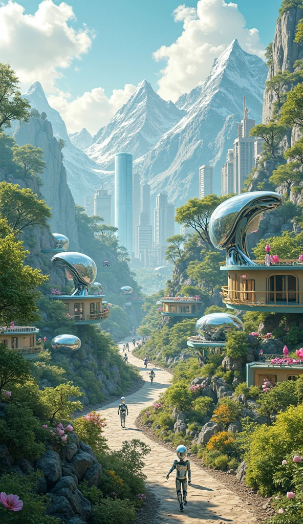 
“A vision of the future with Corleo robots in different environments: forest, mountains, and city, emphasizing clean energy and mobility — vibrant, eco-conscious art style.”