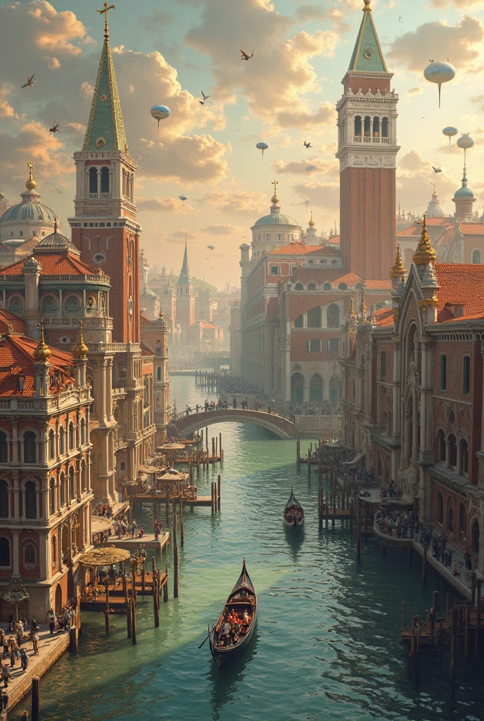 Veneza city from italy during the remmascence period with fantasy elements