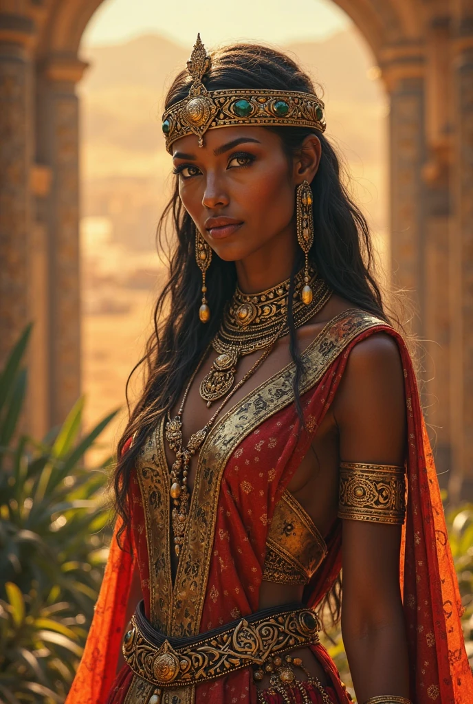 Create the probable image of the iconic Queen of Sheba.