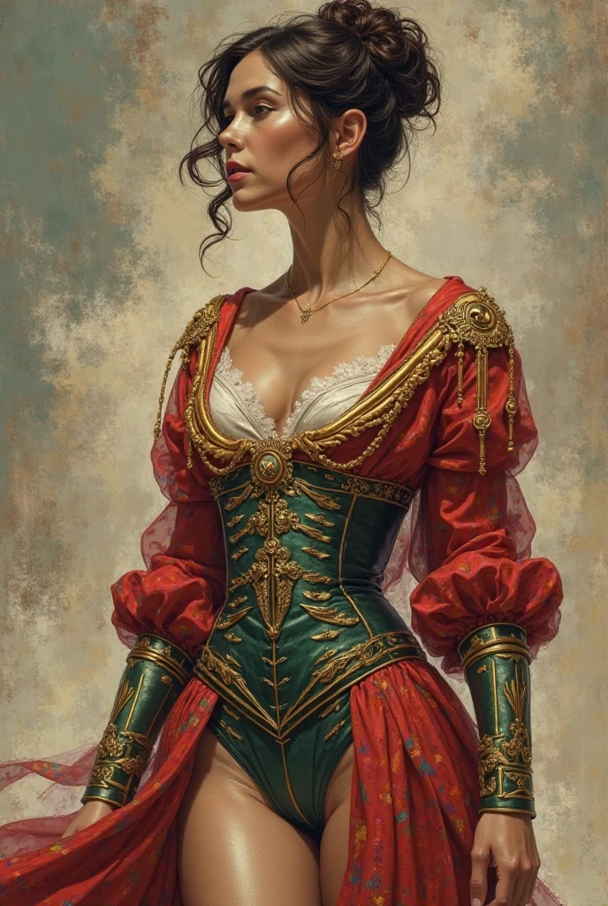 Isabela era **the personification of power and seduction in the form of a woman**. His military uniform , fair and impeccable, seemed to have been sewn exclusively to highlight each curve **escultural**—it wasn't about defined muscles, but over a **silhouette that stopped hearts**.  

Seus **glutes were a work of art**, designed with a firmness that defied any discreet look. As **escapulas, marked and elegant**, created a posture that mixed authority and grace. As **pernas**, shaped by years of training, ended in firm steps, almost feline, as if she knew the ground belonged to her.  

O rosto? **dazzling**. skin golden-haired by the sun, full lips that seemed made for dangerous smiles, e olhos **green like the dense forest—penetrating, calculistas**. O cabelo, dark brown, always tied in an austere bun, but some rebellious strands insisted on falling over the forehead, Giving it an air **sloppily sensual**.  Superhero comic style