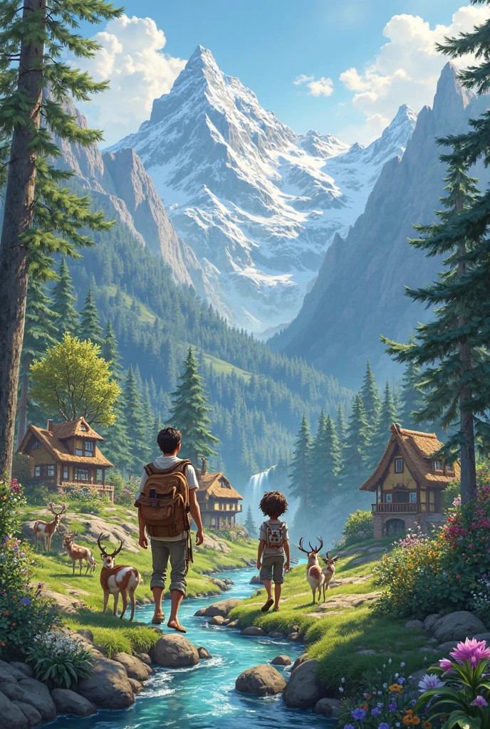 Sami gladly agreed and took Lumi on an adventure through the mountains, rivers, and village gardens. Lumi learned about trees, animals, and the kindness of people