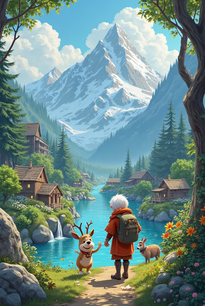 Sami gladly agreed and took Lumi on an adventure through the mountains, rivers, and village gardens. Lumi learned about trees, animals, and the kindness of people