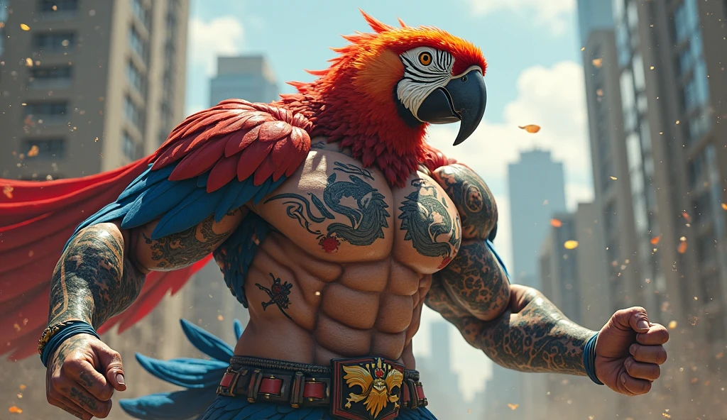 A real parrot with big muscles --auto