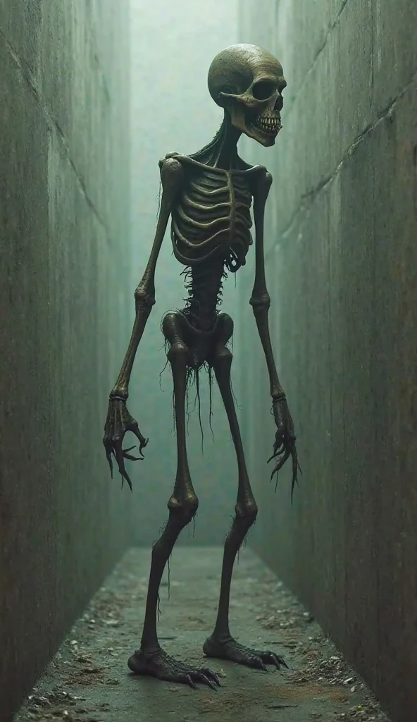 Very tall, thin, hunchbacked man  