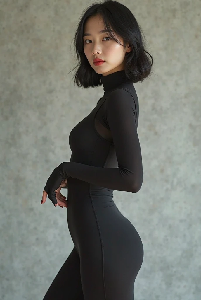 (((trans))) woman in fitted black dress