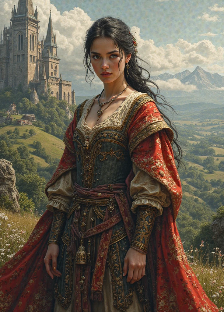 It must be with clothes and medieval landscape keeping the original face 