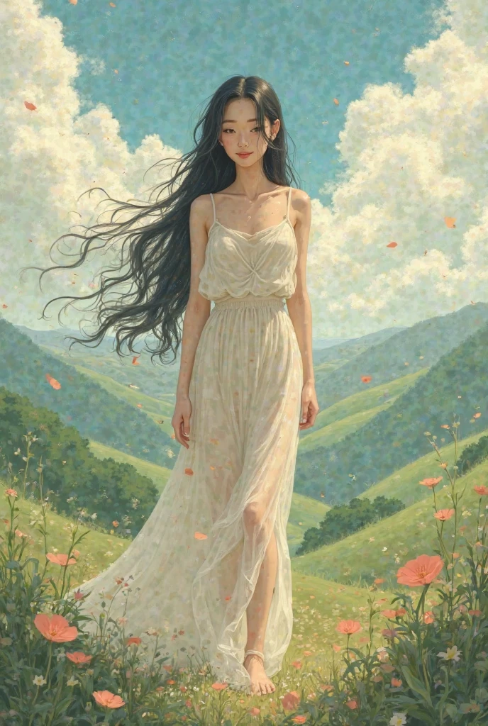 Ghibli-style naked woman