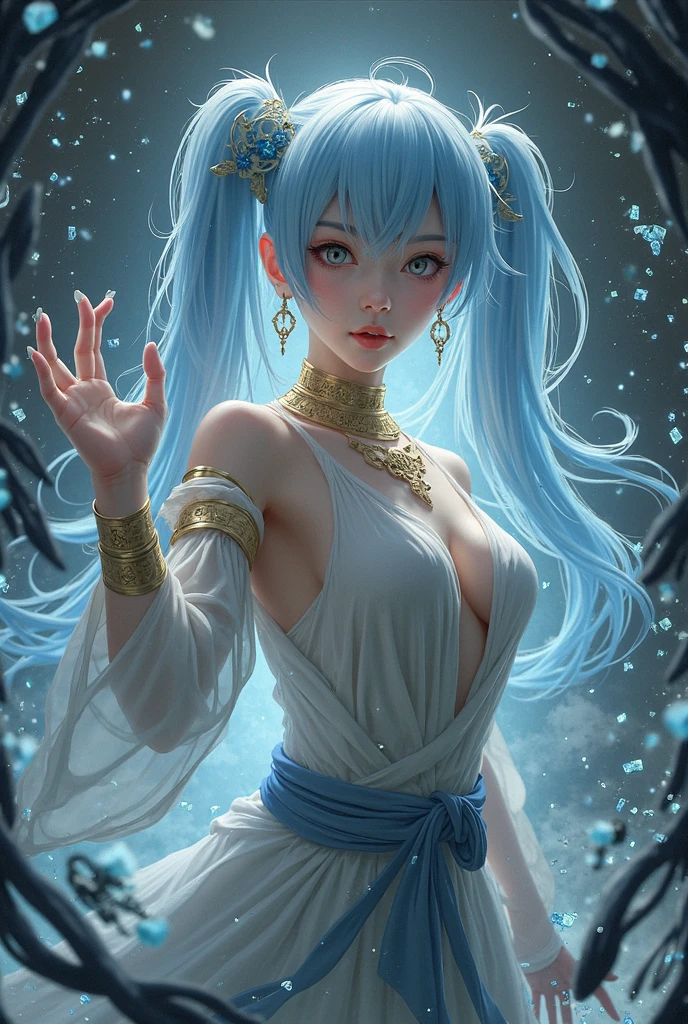 realistic, analog photo, Masterpiece, RAW photo, full-length portrait, photorealistic, (detailed cute face), genie, (folkloric Arabic creature), (in "Aladdin" style), (beautiful female), short blue hair, blue skin, in the Arabic village, (ghost blue smoke body), smoke particles, halo, (bioluminescent:0.95), vivid colors, vibrant color details, dynamic, Intensed eyes, sexy, pleasure, smoke splash, wishmaster, depth of field, 35mm, film grain, raw photo, isometric, extremely detailed
