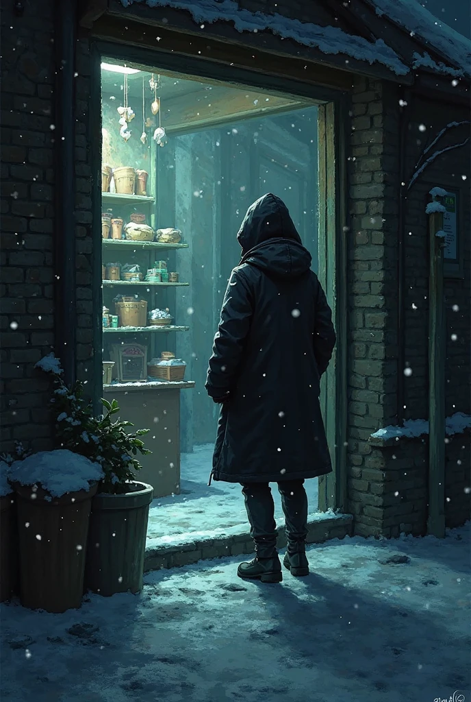 un soir de hiver un jeune voleur se introduisit dans sa boutique. 