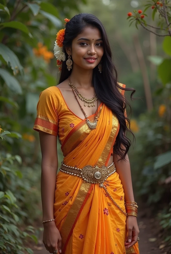 A kerala hindu girl in traditional saree