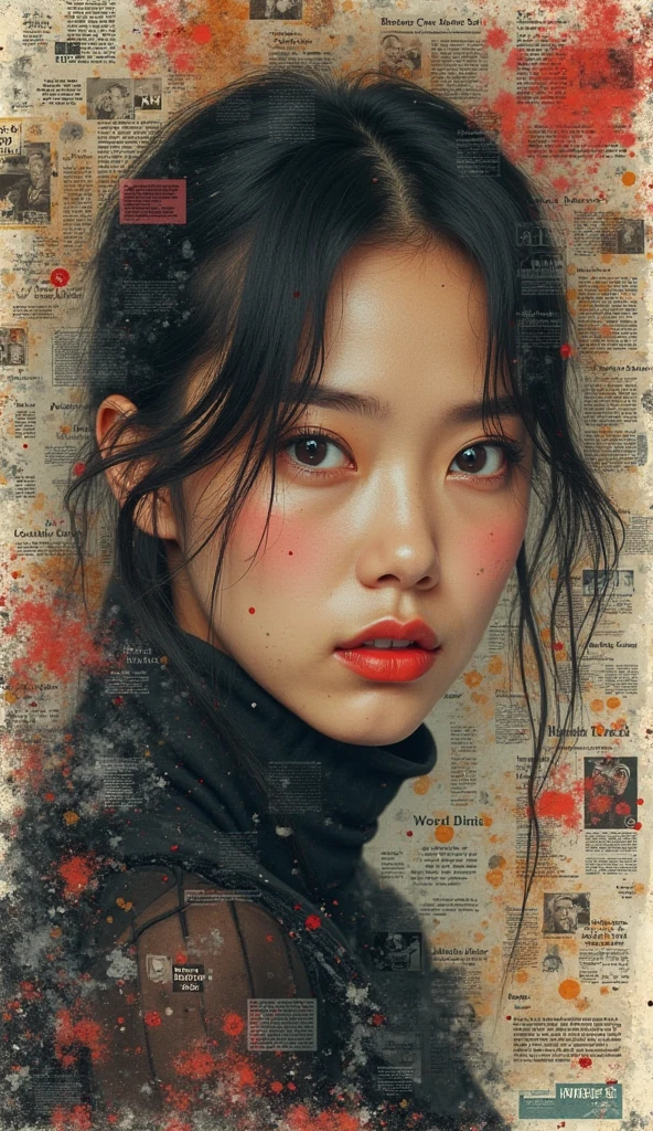 Theme collage art, Han Sohi, вырезки из газет про Han Sohi, 