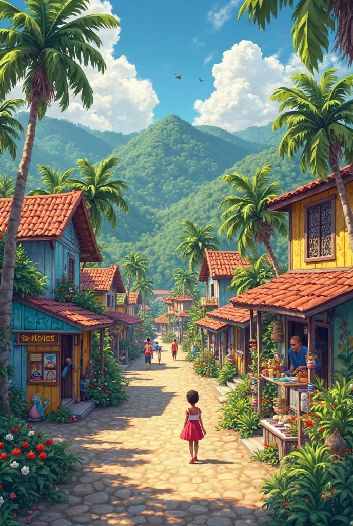 Village haitien style Ghibli 