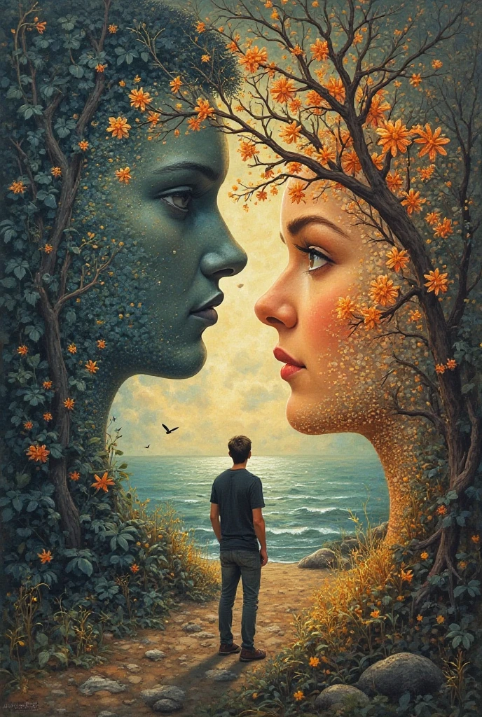 The cover of a book that tells the story of a person looking at the cycle of life for himself and trying to find the good in everything and to remain a person whose beautiful or good side prevails over the bad despite all the bad and pain that happened in his life 