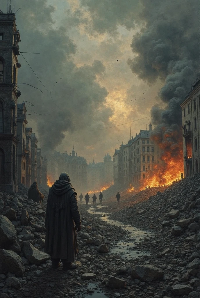 Make an image depicting the fall of Europe