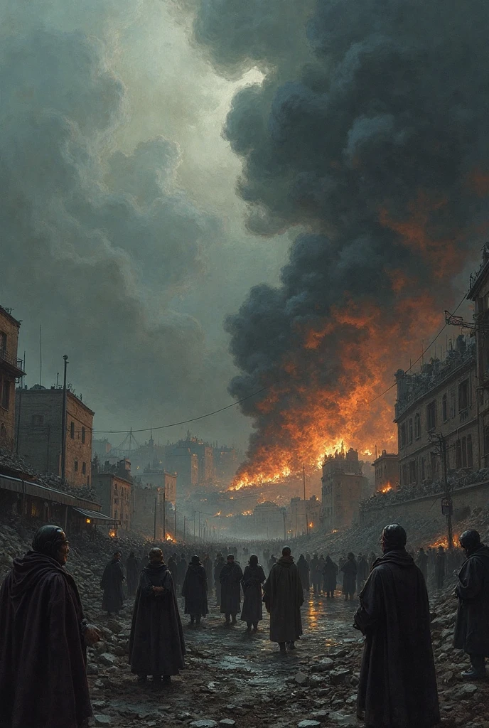 Make an image depicting the fall of Europe