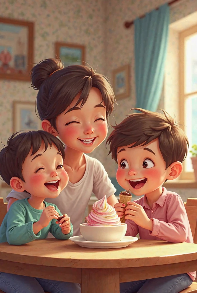 family eating ice cream
