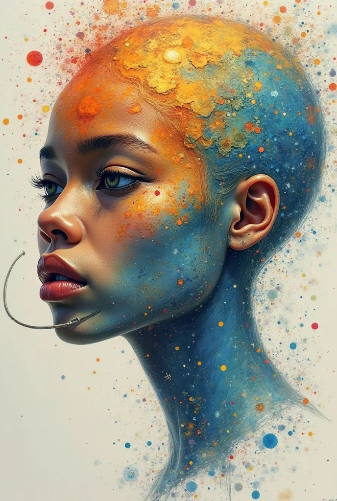 I want inspiration for a physical drawing.
Representation of the world, I want it to be a person,  specifically , a chic, And that more than anything else you can see his face, because it's the best thing I can do to draw, and it has to represent the planet. The only thing that if or if it has to be there is the planisphere,  In the background, or somewhere 