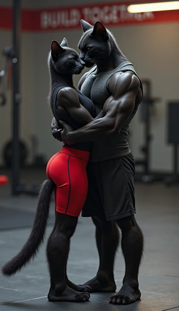 two muscular anthro dog, being fucked in the ass, 2boys, big bulge, realistic fur, abs