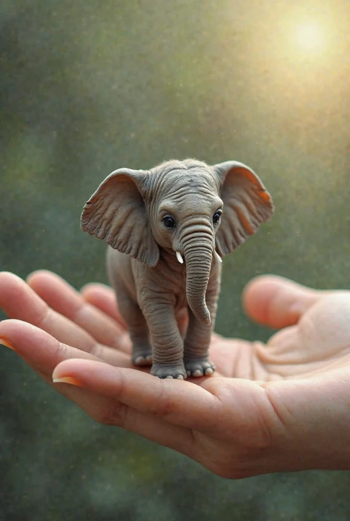 Baby elephant in my hand