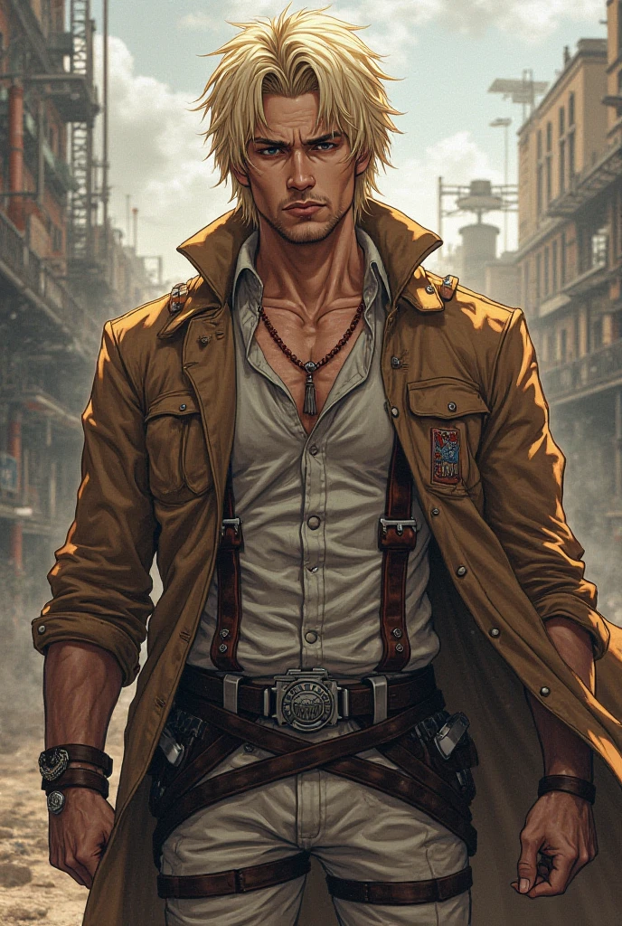 Manga style, detailed zeke yeager 