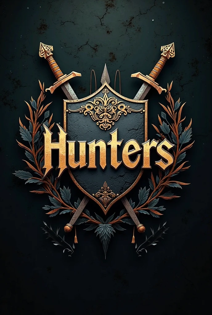 a close-up of a logo with a bird, Hunters, Hunters gear, Hunting trophies, Hunter Hunter, Hunter eyes, with an eagle emblem, 3 d logo, eagle logo, 3D icon for mobile game, logotipo sem texto, Hunter, por Jesper Knudsen, por Alexander Kotsis, game logo, por Luis Miranda