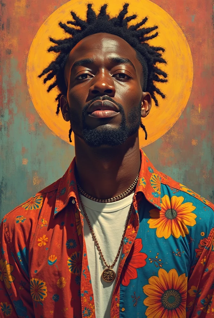 An album cover artwork of an exceptionally intelligent afrobeats male singer with exceptional skill of Acknowledging good woman, rebuking divorce, assuring a wife and being grateful to God with colorful background 