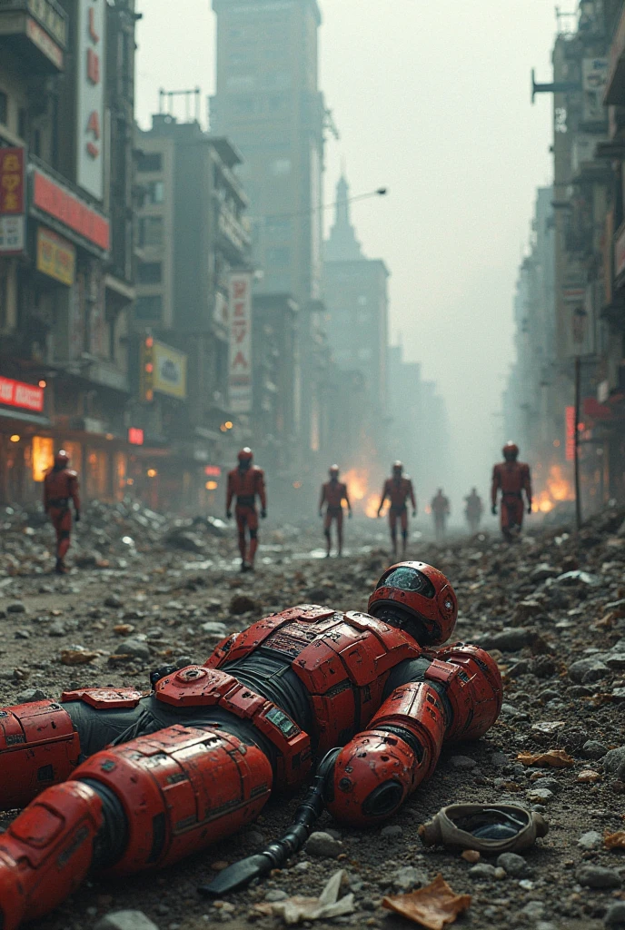 The Super Sentai heroes were wiped out.、Defeated by enemies、Bloody、despair、The weak left behind、A very strong and scary enemy、