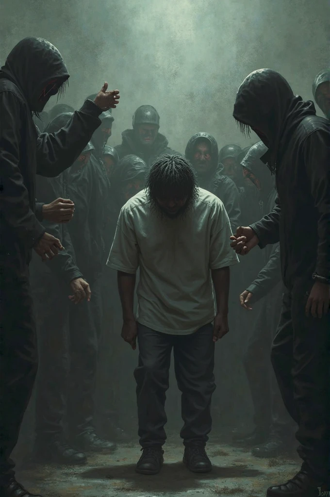 Generate a sad  being bullied