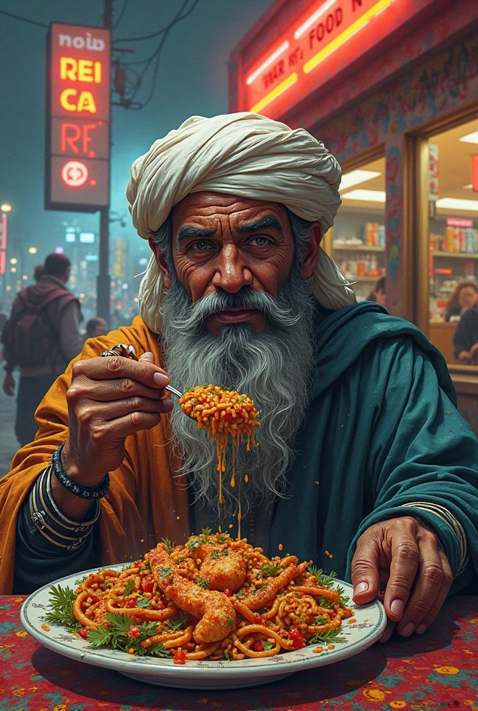 Zaiqa-e-ghazi in wall with fast food 