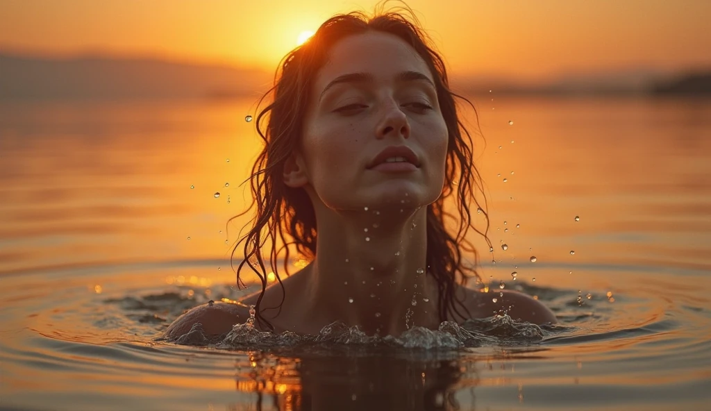 Before and after close-up of a woman with dreamy, delicate eyes, meticulous facial features scoring higher than 10 points, looking at the audience with serene, goddess-like happiness. The depth of field is perfect, and lens flare adds a nice touch. In the background, a breathtaking ocean with crystal-clear water and water droplets on the surface. One side of the photo shows her with a larger nose, and the other post-surgery with a perfected nose. Precise iris depiction, upper body included, yellow starfish, white shells, "Daughter of the Sea." Photo-realistic, incredible quality, print ready.