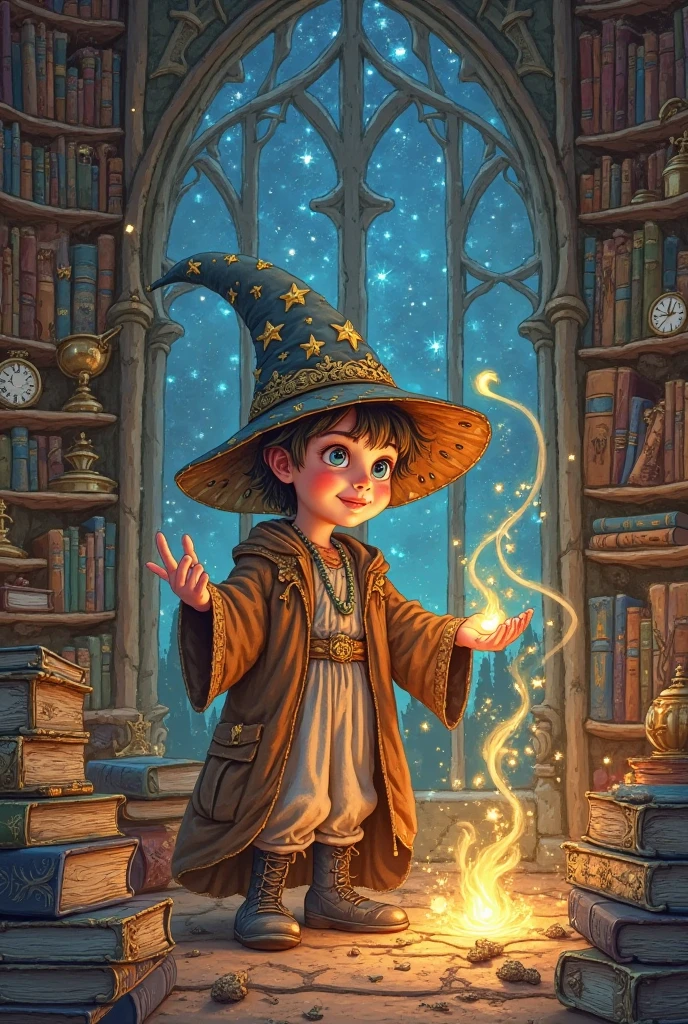 a wizard boy in a magical school, Hogwarts,cloak,a magical wand,playing quidditch with friends,magic spells,spellbook,A magical broomstick,butterbeer,flying on a broomstick,a hidden chamber,meeting Dumbledore,defeating the dark lord Voldemort,magical creatures like dragons and phoenixes,friendly ghosts,enchanted castle,sorting hat,learning potions and charms,exciting adventures,heroic battles,loyal friendships,luminous landscapes,mystical atmosphere,(best quality,ultra-detailed:1.2),(realistic:1.37),vivid colors,bokeh,illuminating light