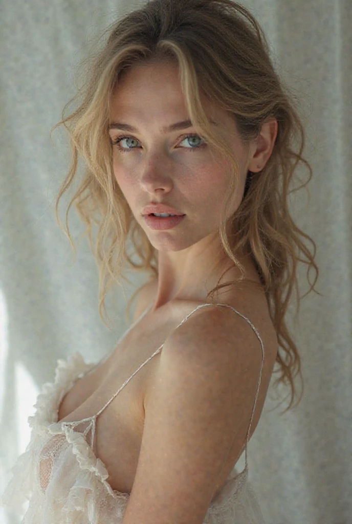 20-year-old woman with blond hair and blue eyes poses for photo, hermosa mujer rubia, hermosa chica rubia, mujer rubia en un, belleza, a photography of a beautiful woman, Tomas de retrato suaves 8K, retrato de una bella modelo, Hermosa sonrisa con la boca abierta en pose de modelo de cuerpo completo.cara perfecta、blusa floral、escote del pecho、Mostrar un vistazo、una minifalda、Eleanova、MOSCOW、Sharapova、Fotos sexys en el exterior、en la calle、Catedral en la parte trasera、movie lighting、Dramatic light