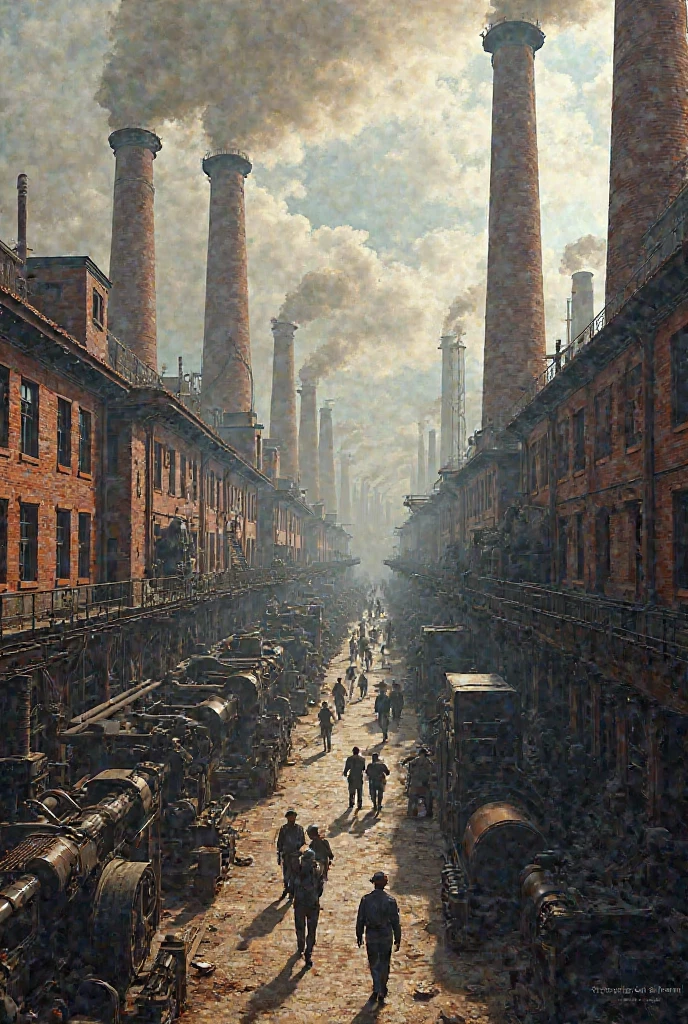 The small workshop system was replaced by the factory system large factories