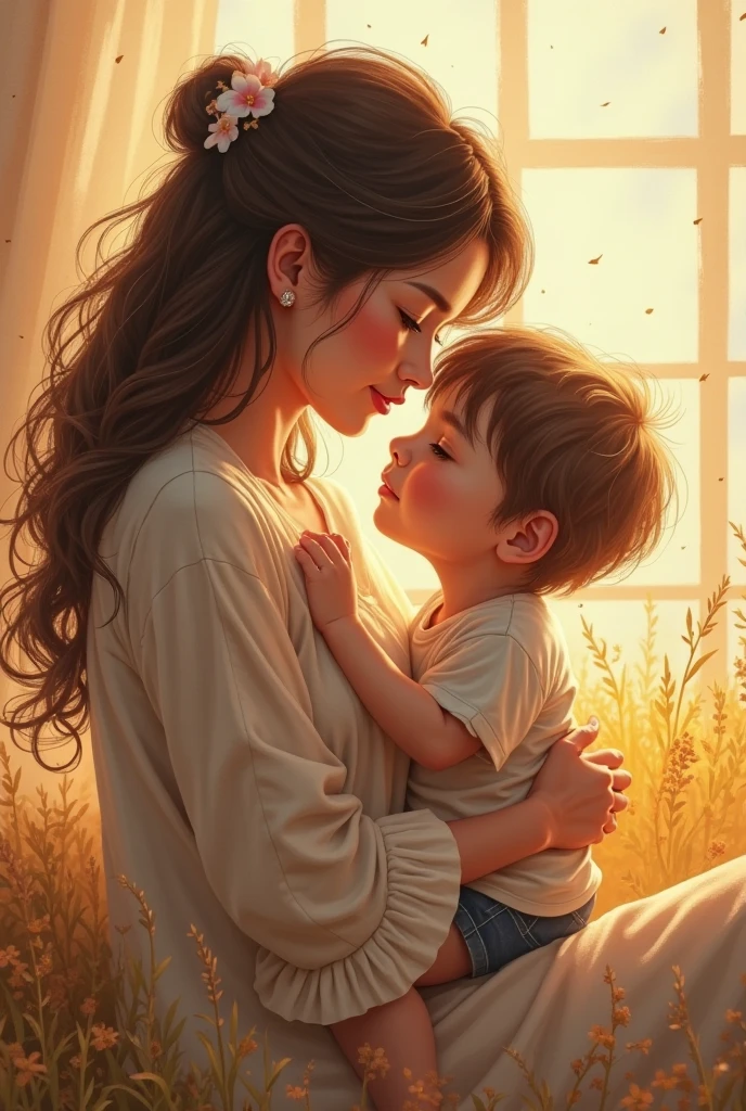 Beautiful girl hold boy lora