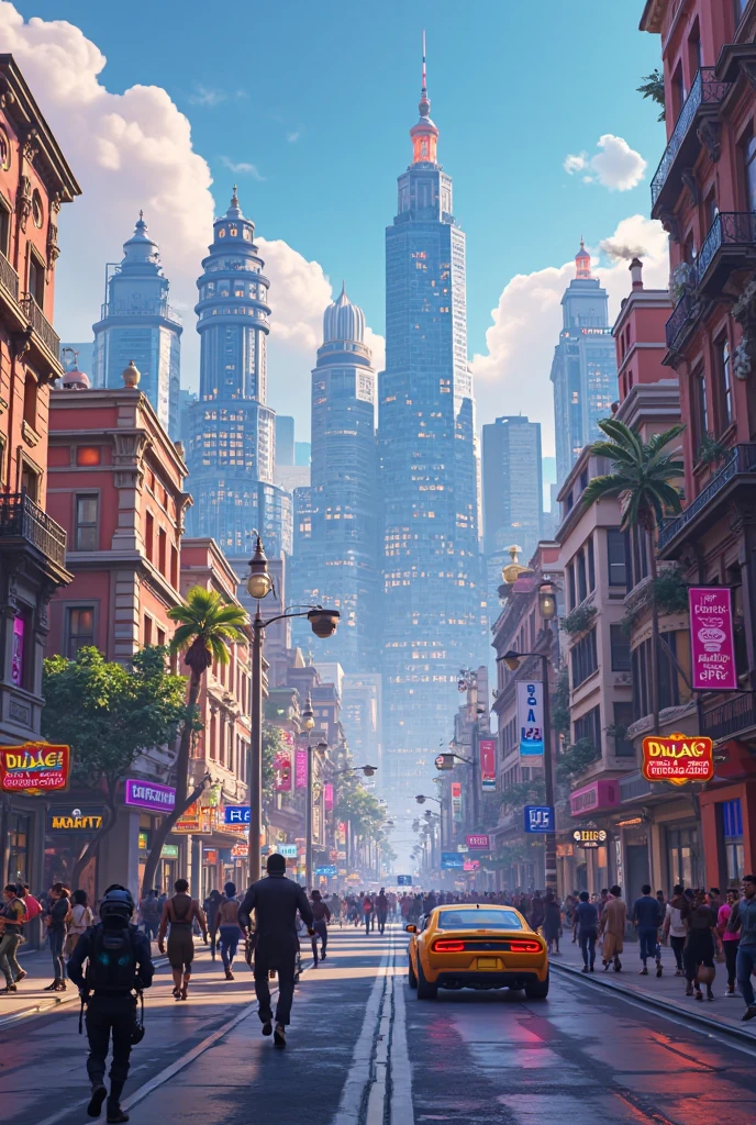 Drive city in fortnite seems like gta6 banner with fortnite charactere
and write in it Deive city GTA 6 and make it more attractive 

