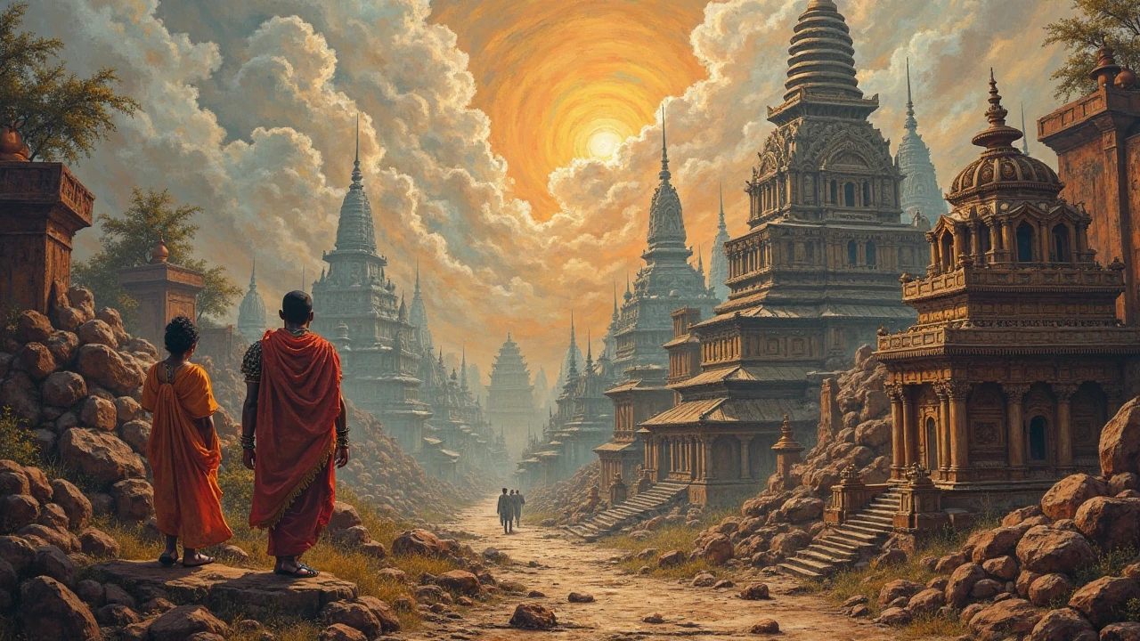 Bagan, lightning and thunder, cloudy, rain, dark, magical