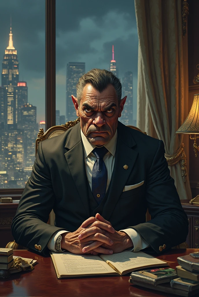 Angry rat-faced lawyer with a lot of money 