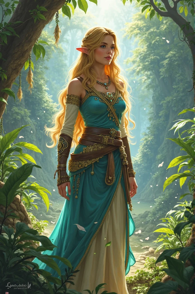 Zelda de the legend of zelda Breath of the wild  en una jungla amazonica