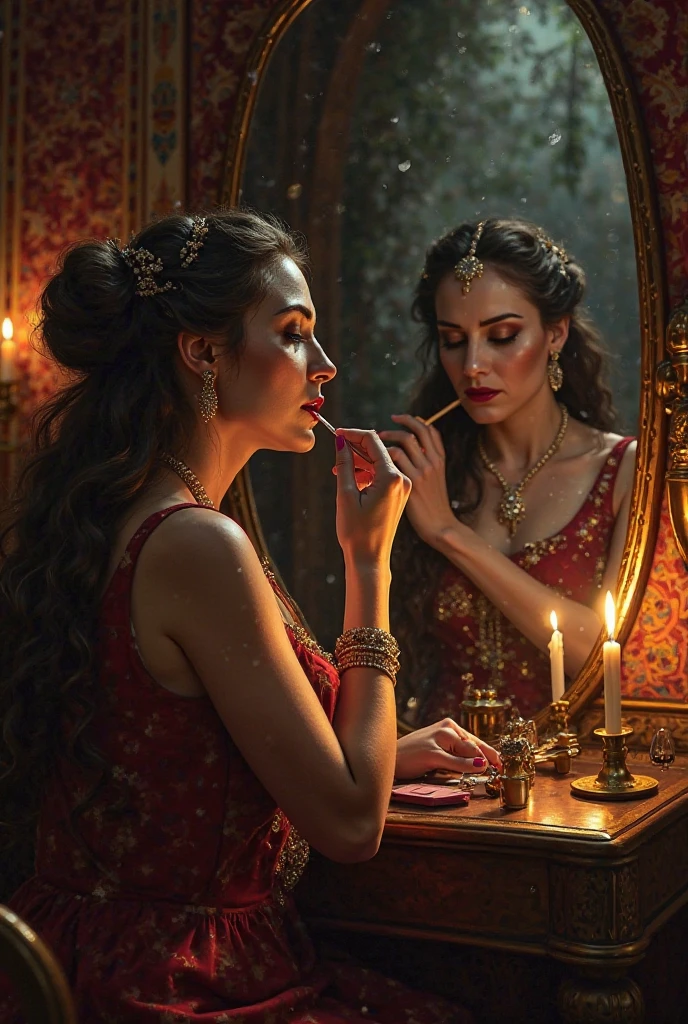 Visual: Silhouette of Jezebel applying makeup in a mirror; Jehu’s army approaching Jezreel