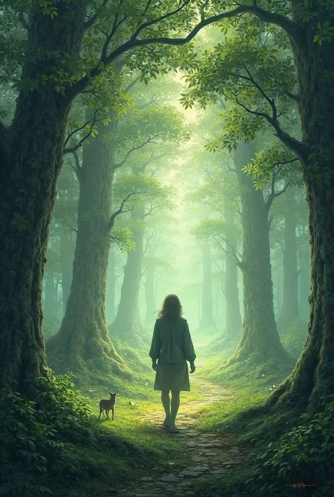 . I want to design a picture of a  walking in the forest and the size of the picture is :** 360x360 pixels (are displayed as 170x170