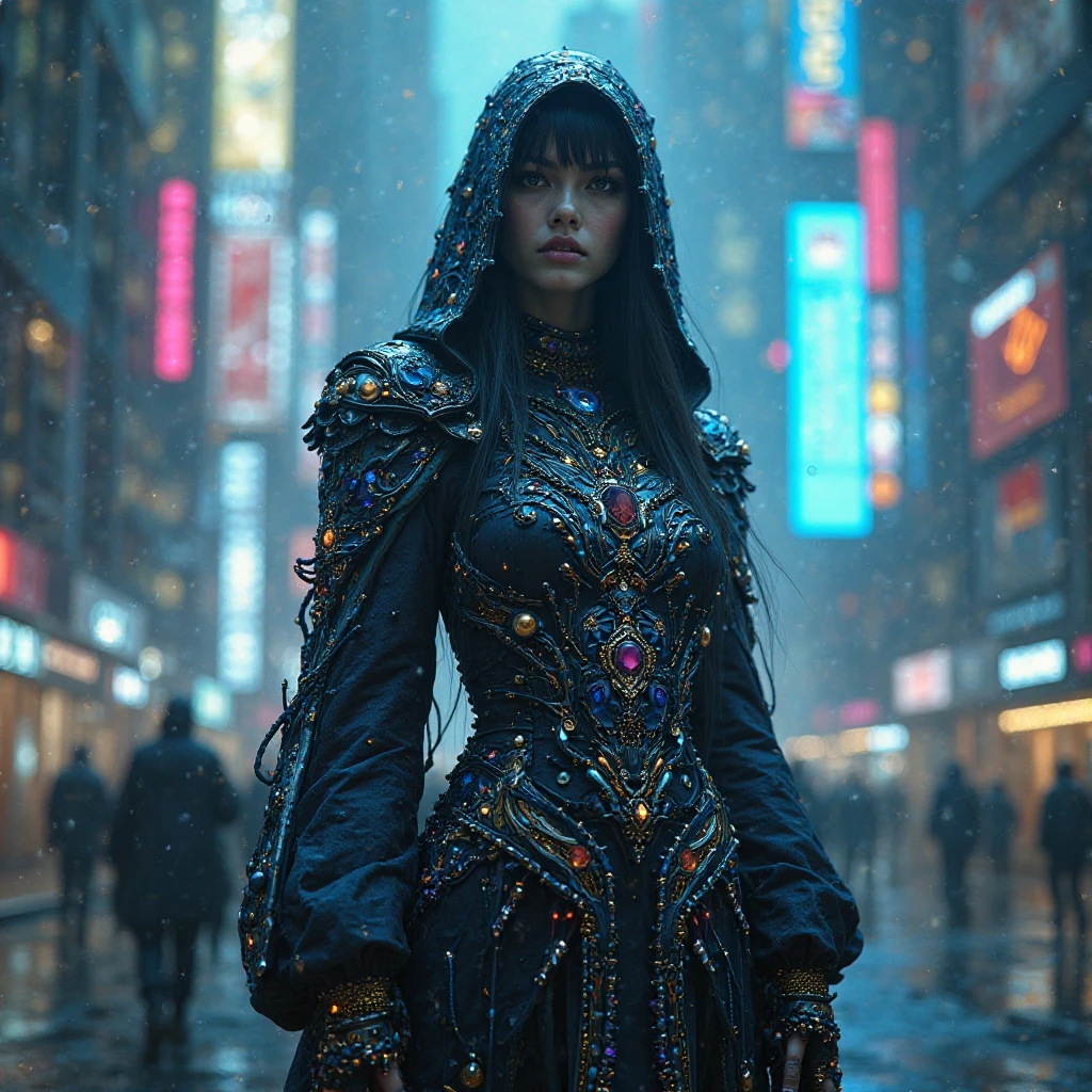 Cyberpunk fantasy universe outfit 