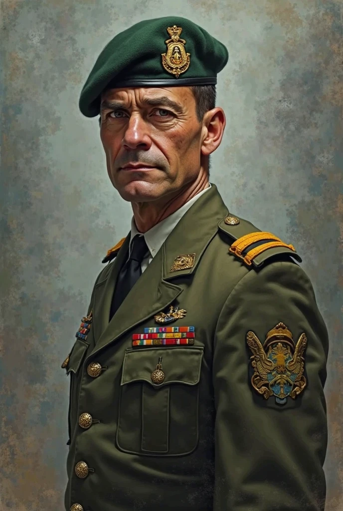 PICTURE OF ARMY SOLDIER WEARING BERETS (REPRESENTING POINTS AS A DISCIPLINE, security, ENCANTAR, OUSADIA, Joy and Get Together)