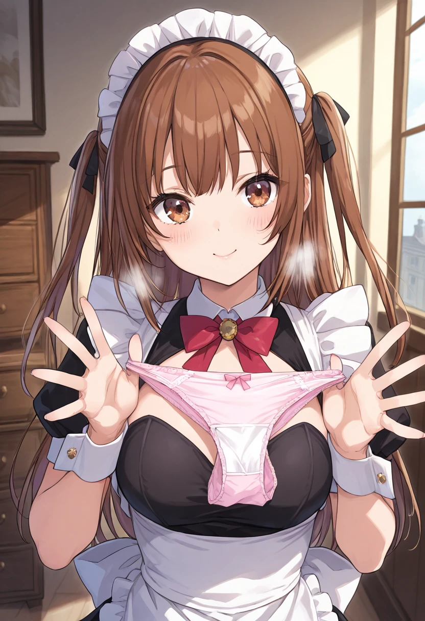 nsfw,((One Man and One Woman,having sex)),woman on top,vaginal penis,faceless man,Bare breasts,Idol Master, Chieri Ogata,short twin tails with reddish-brown hair,,,small breasts,brown eyes,magical girl costume,blush,Highest image quality,best quality