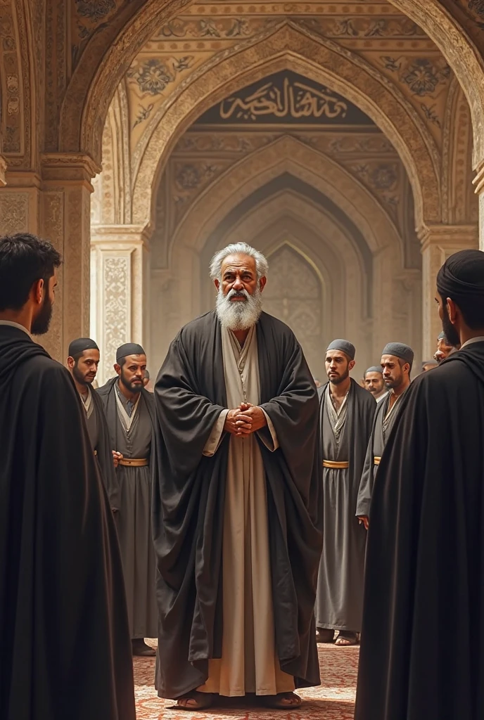 The big boss of shiea Aged Sayed dignified and magnanimous with his students in hwza in Najaf 